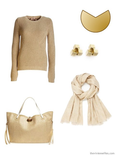 Gold accents for a capsule wardrobe