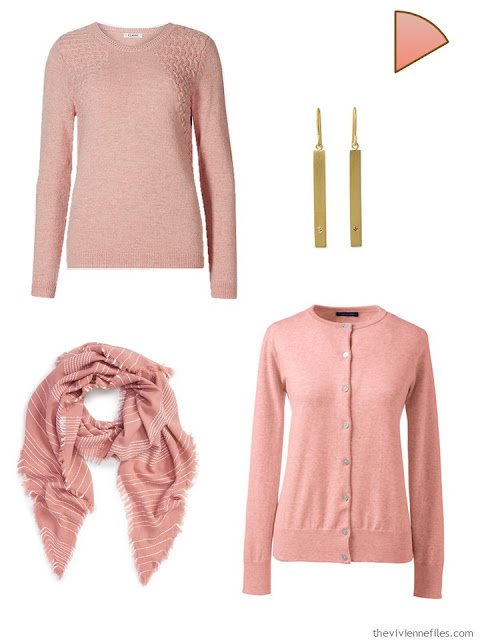Dusty rose accents for a capsule wardrobe