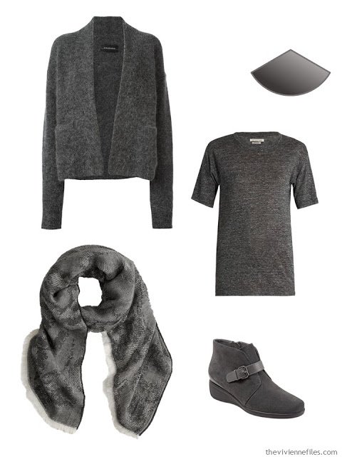 Grey capsule wardrobe clothing items