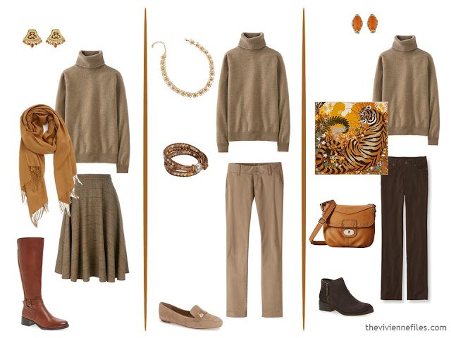 November's Capsule Wardrobe outfits in 6 color palettes