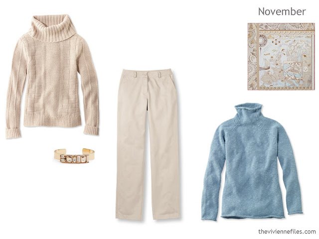 November's Capsule Wardrobe outfits in 6 color palettes