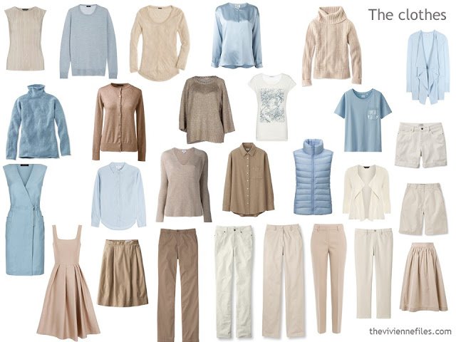 November's Capsule Wardrobe outfits in 6 color palettes