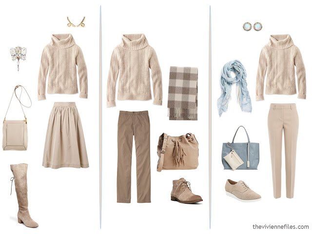 November's Capsule Wardrobe outfits in 6 color palettes