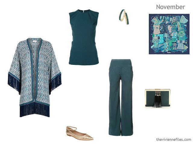 November's Capsule Wardrobe outfits in 6 color palettes