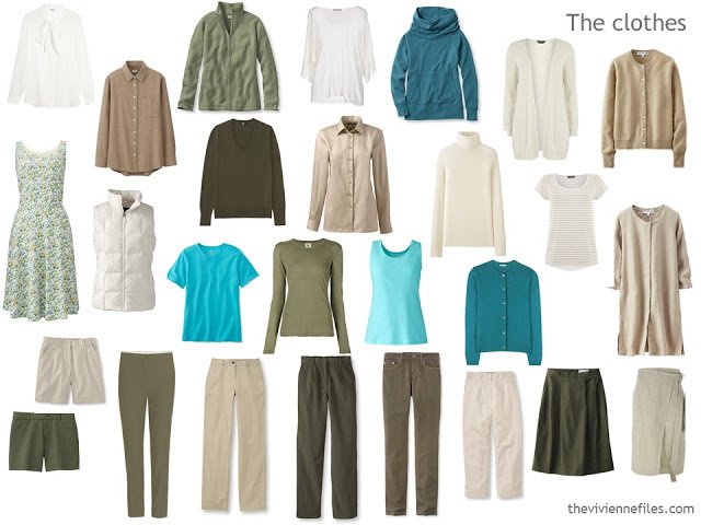 November's Capsule Wardrobe outfits in 6 color palettes