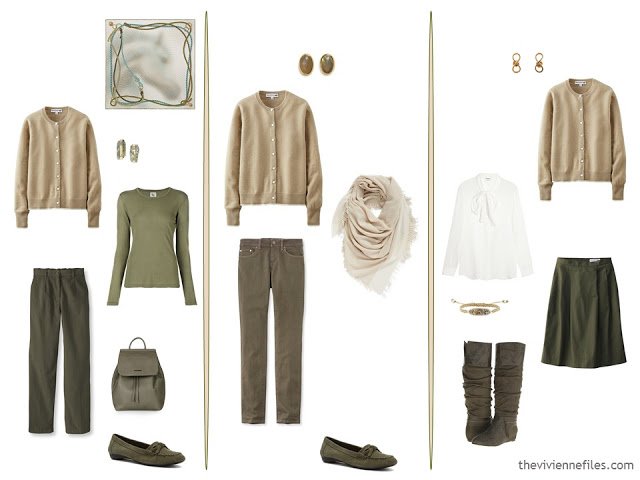 November's Capsule Wardrobe outfits in 6 color palettes