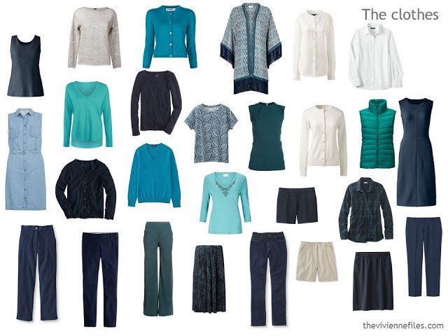 November's Capsule Wardrobe outfits in 6 color palettes