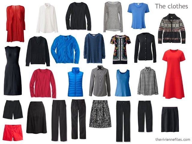 November's Capsule Wardrobe outfits in 6 color palettes