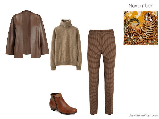 November's Capsule Wardrobe outfits in 6 color palettes