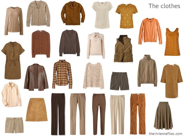 November's Capsule Wardrobe outfits in 6 color palettes