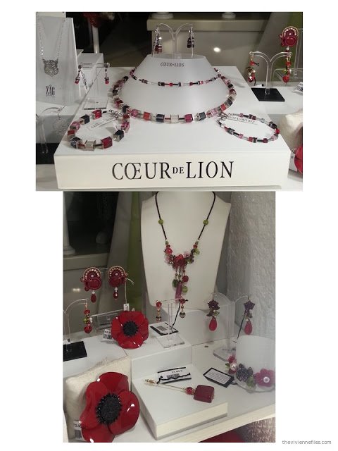 red and black jewelry in the shop windows of Paris