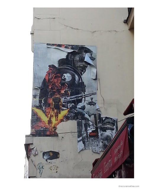 Paris street art layered science fiction movie images