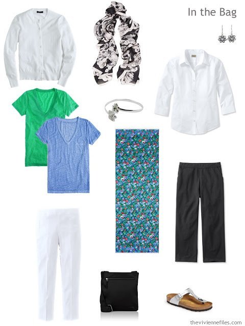 A travel capsule wardrobe inspired by Art: Femme au Col Blanc by Marc Chagall