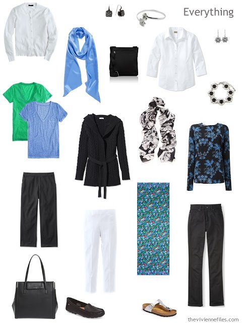 A travel capsule wardrobe inspired by Art: Femme au Col Blanc by Marc Chagall