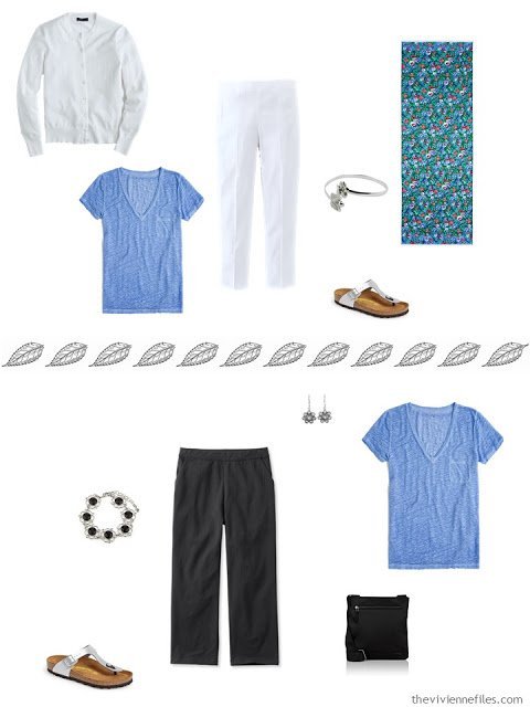 A travel capsule wardrobe inspired by Art: Femme au Col Blanc by Marc Chagall