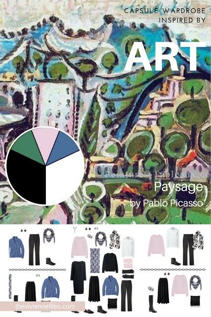 A travel capsule wardrobe inspired by a color palette from Paysage by Pablo Picasso