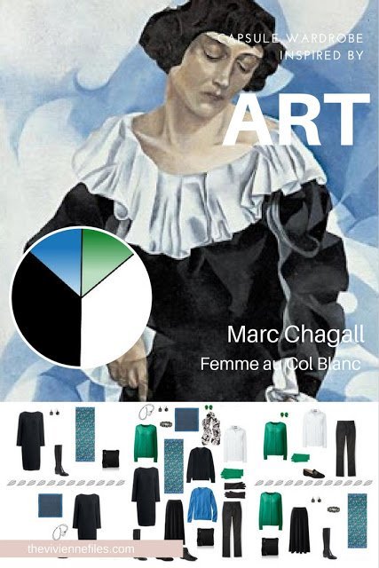 Build a Travel Capsule Wardrobe by Starting with Art: Femme au Col Blanc by Marc Chagall