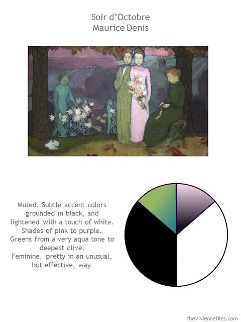 Soir d'Octobre by Maurice Denis with style guidelines and color palette Soir d'Octobre by Maurice Denis with style guidelines and color palette