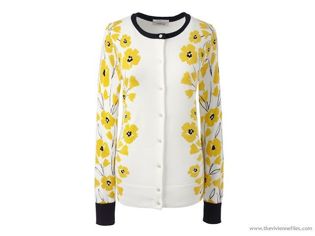 yellow print Dandelion cardigan from Lands' End