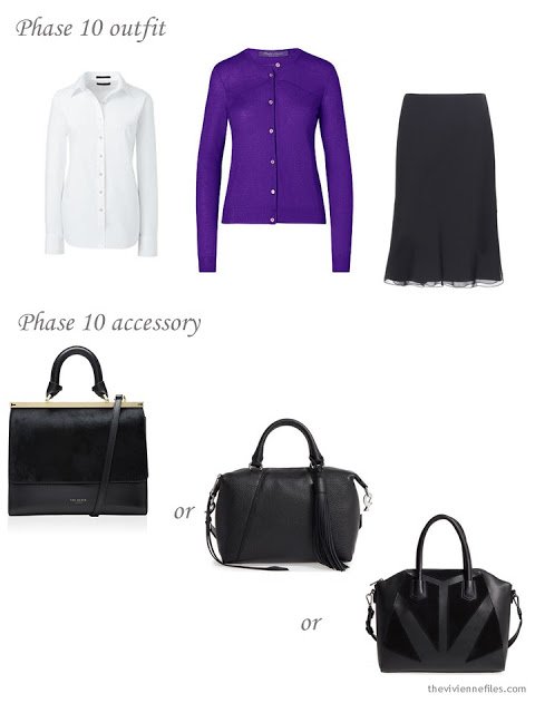 How to add a black handbag to a business capsule wardrobe