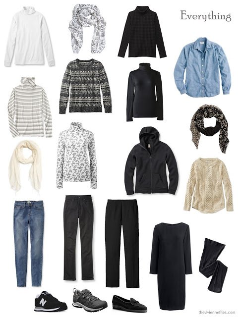 A travel capsule wardrobe with what to pack for Dublin, Ireland in winter