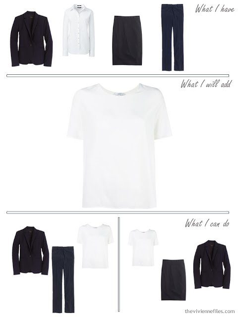 How to add a white silk top to a business capsule wardrobe