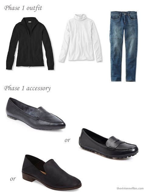 Adding black loafers to a capsule wardrobe