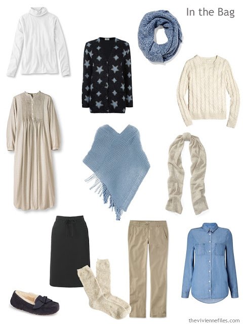 A winter travel capsule wardrobe inspired by Winter Scene in Moonlight by Henry Farrer