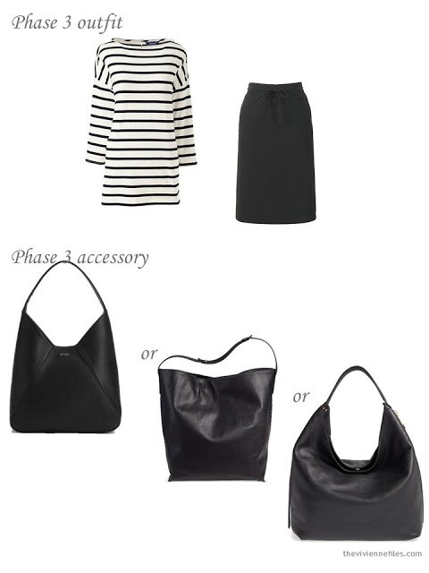 Adding a black hobo bag to a capsule wardrobe