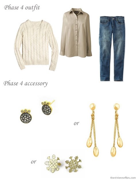 Adding fun earrings to a capsule wardrobe