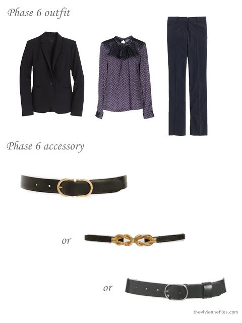 How to add a black leather belt to a business capsule wardrobe