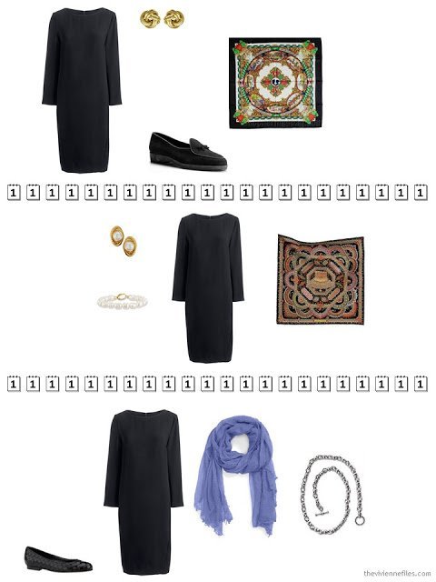 three ways to wear a black knit dress