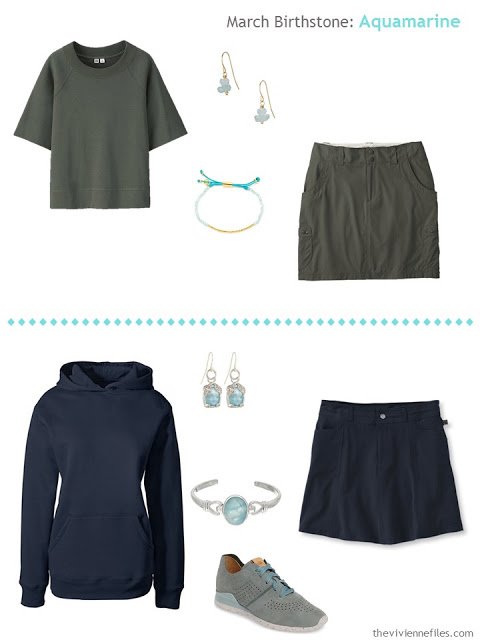 How to wear aquamarines, the march birthstone, in a capsule wardrobe