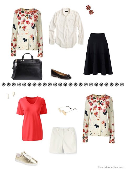 How to Assemble a Warm-Weather Capsule Wardrobe - Bavarian Cream Tossed Floral Cardigan