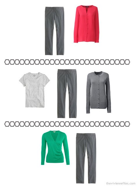 three ways to wear charcoal grey dress pants