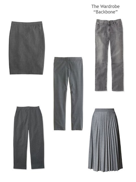 5 grey garments to form a Wardrobe Backbone