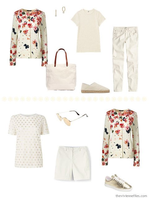 How to Assemble a Warm-Weather Capsule Wardrobe - Bavarian Cream Tossed Floral Cardigan
