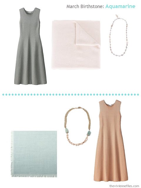 How to wear aquamarines, the march birthstone, in a capsule wardrobe
