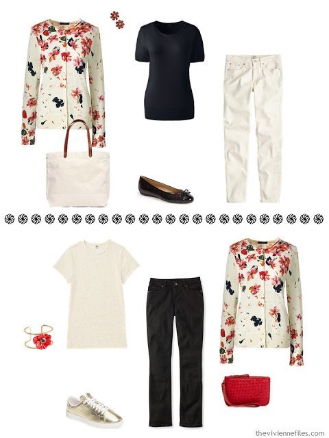 How to Assemble a Warm-Weather Capsule Wardrobe - Bavarian Cream Tossed Floral Cardigan