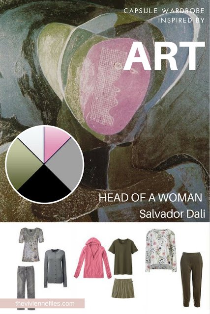 How to Build a Capsule Wardrobe with Olive and Grey - Start with Art: Head of a Woman by Salvador Dali