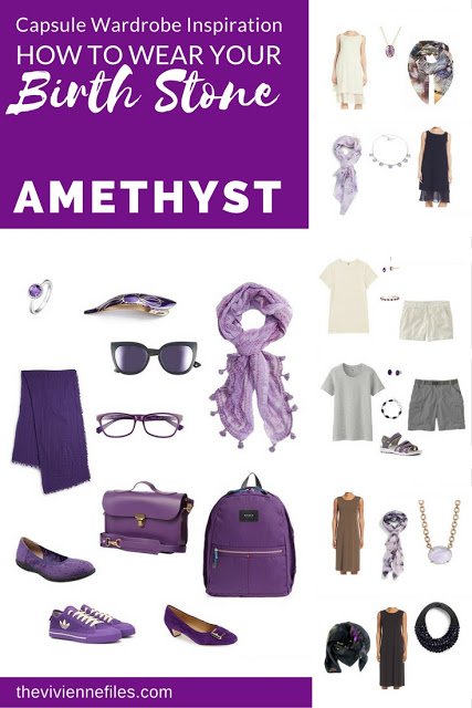 How to wear your birth stone - Amethyst in a Capsule Wardrobe