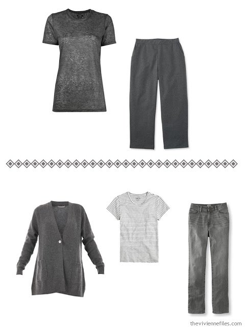 two grey outfits