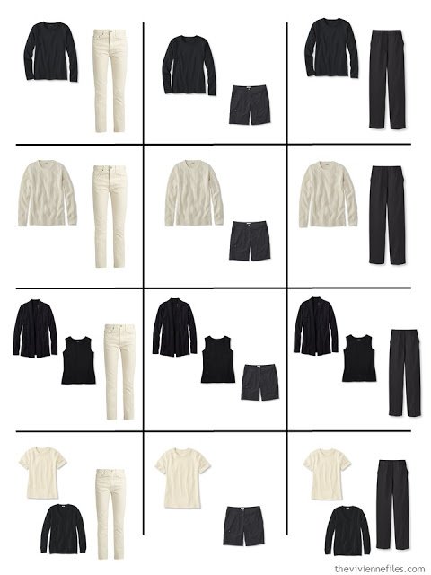 12 outfits composed from 9 Neutral Building Block garments