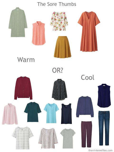 Warm and Cool accent colors in a wardrobe - which to keep?