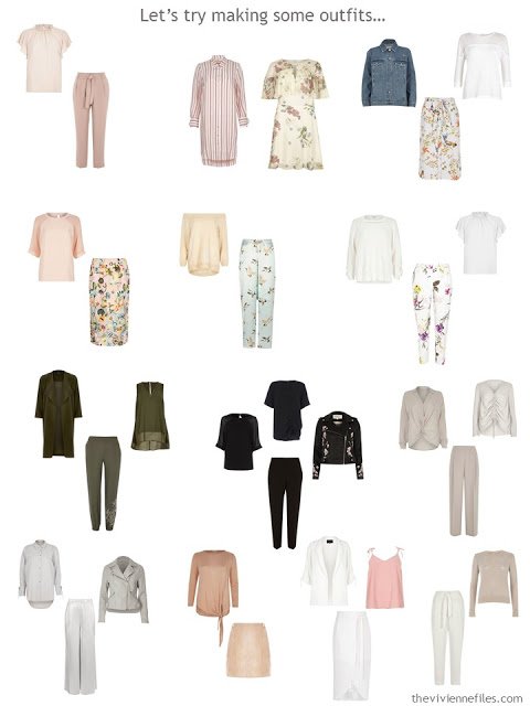 15 outfits taken from a recently decluttered wardrobe