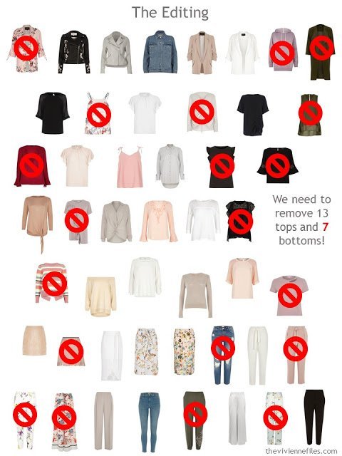 editing a 50-piece wardrobe down to 30 pieces