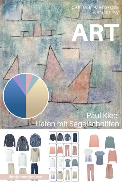 How to Accent Khaki and Denim with Softer Colors - Start with Art: Hafen mit Segelschniffen by Paul Klee