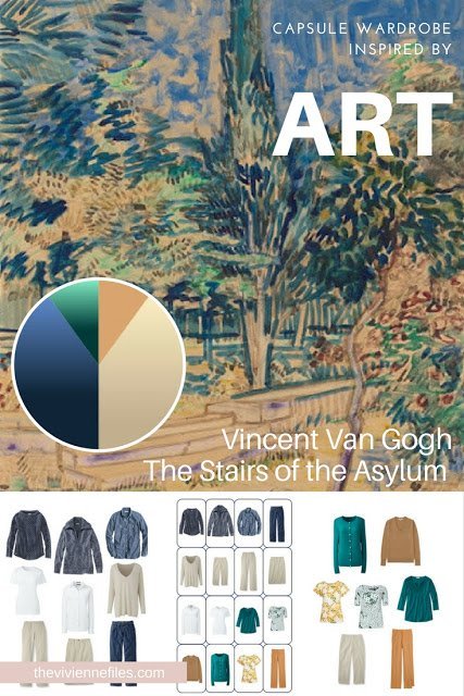 How to Accent a Denim and Khaki Capsule Wardrobe: Start with Art - The Stairs of the Asylum by Van Gogh