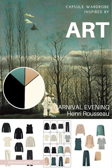 How to Use Both Warm & Cool Accents in a Capsule Wardrobe - Start with Art: Carnival Evening by Henri Rousseau