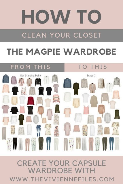 How to declutter your wardrobe using the color method to build a capsule wardrobe. 